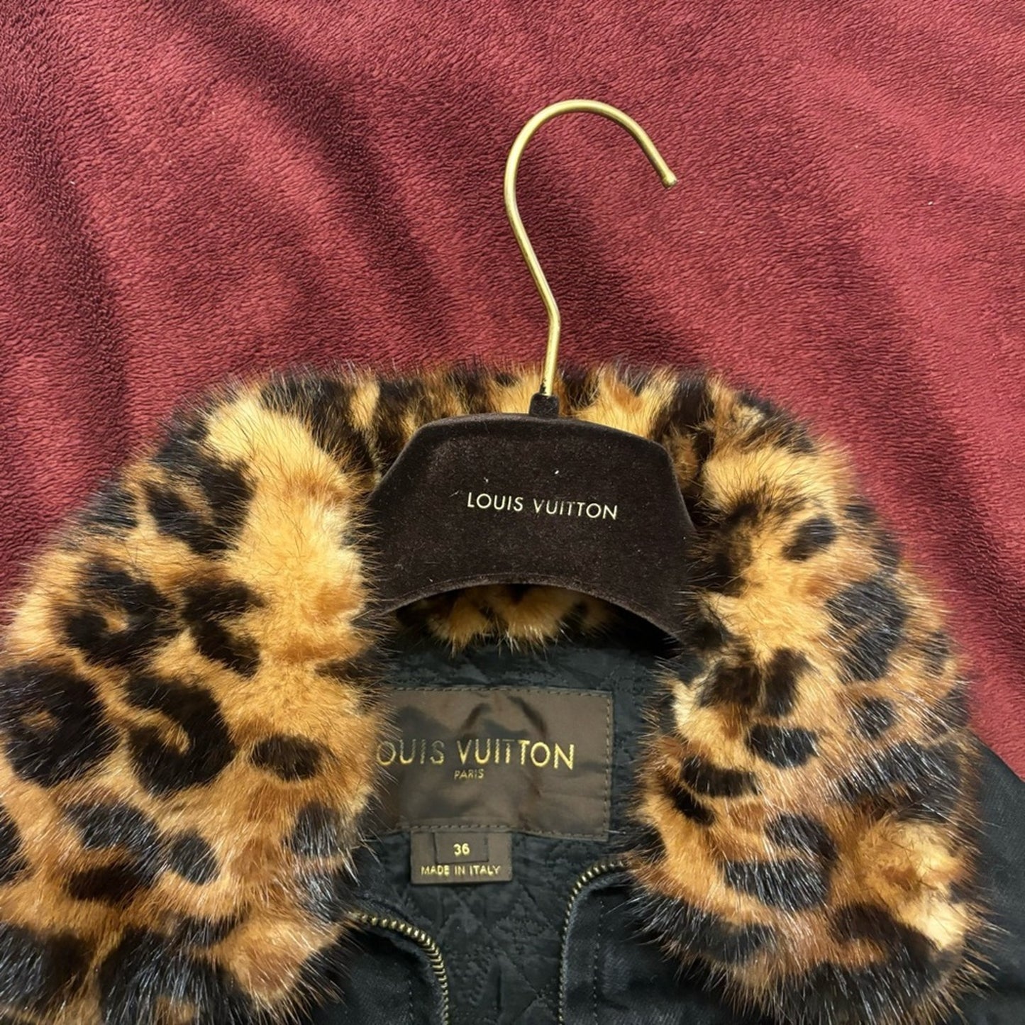 Louis Vuitton Black Wash Denim Jacket with Mink Removable Collar – Size 36 (XS)