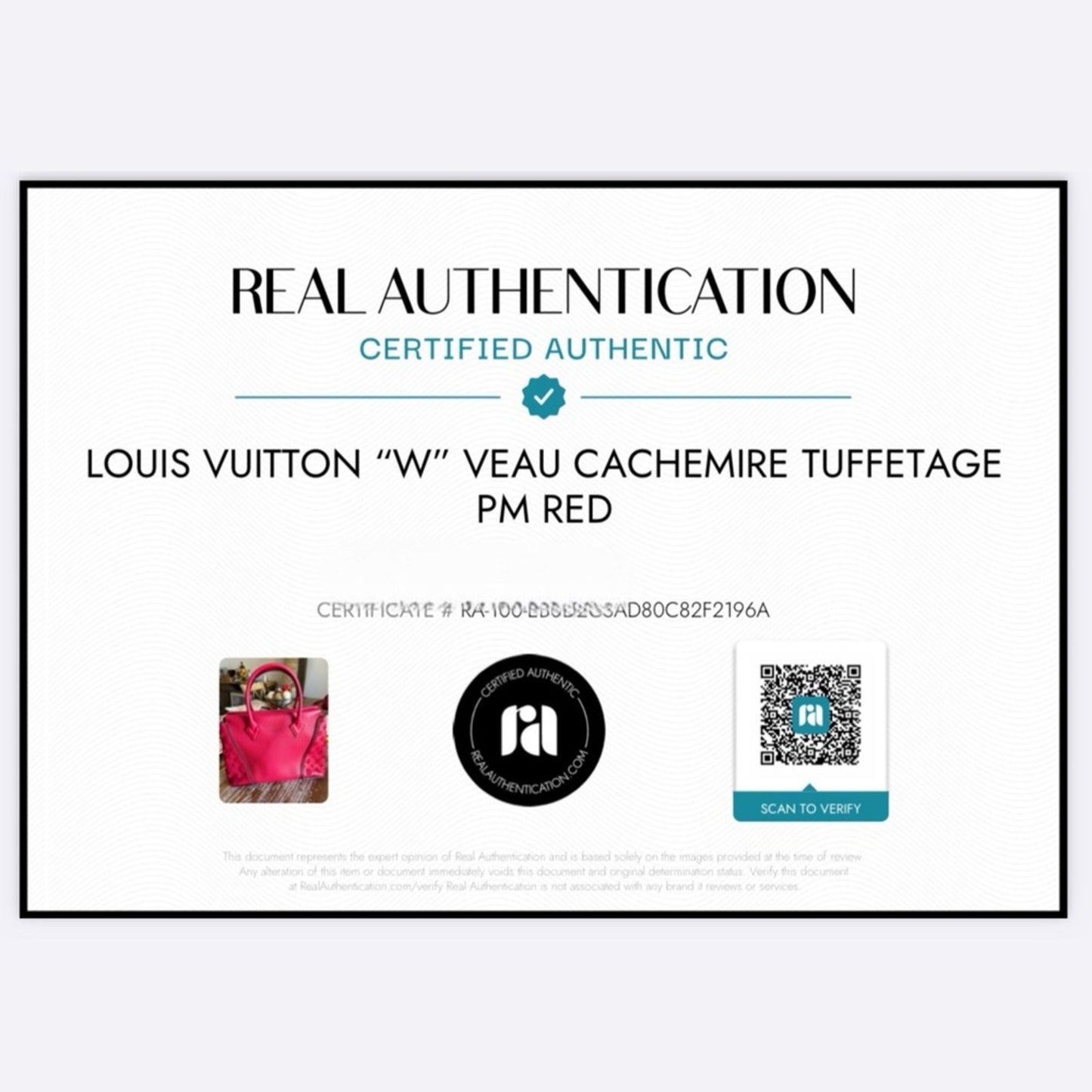 Louis Vuitton “W” veau cachemire tuffetage PM red