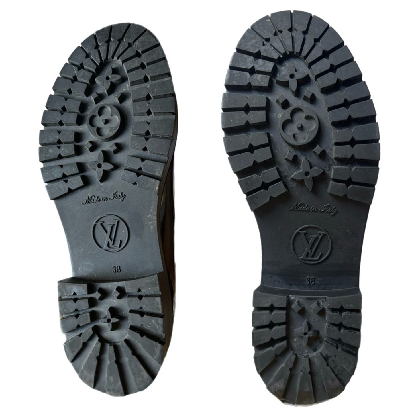 LOUIS VUITTON Rubber Embossed Monogram Drops Flat Half Boots in size 38