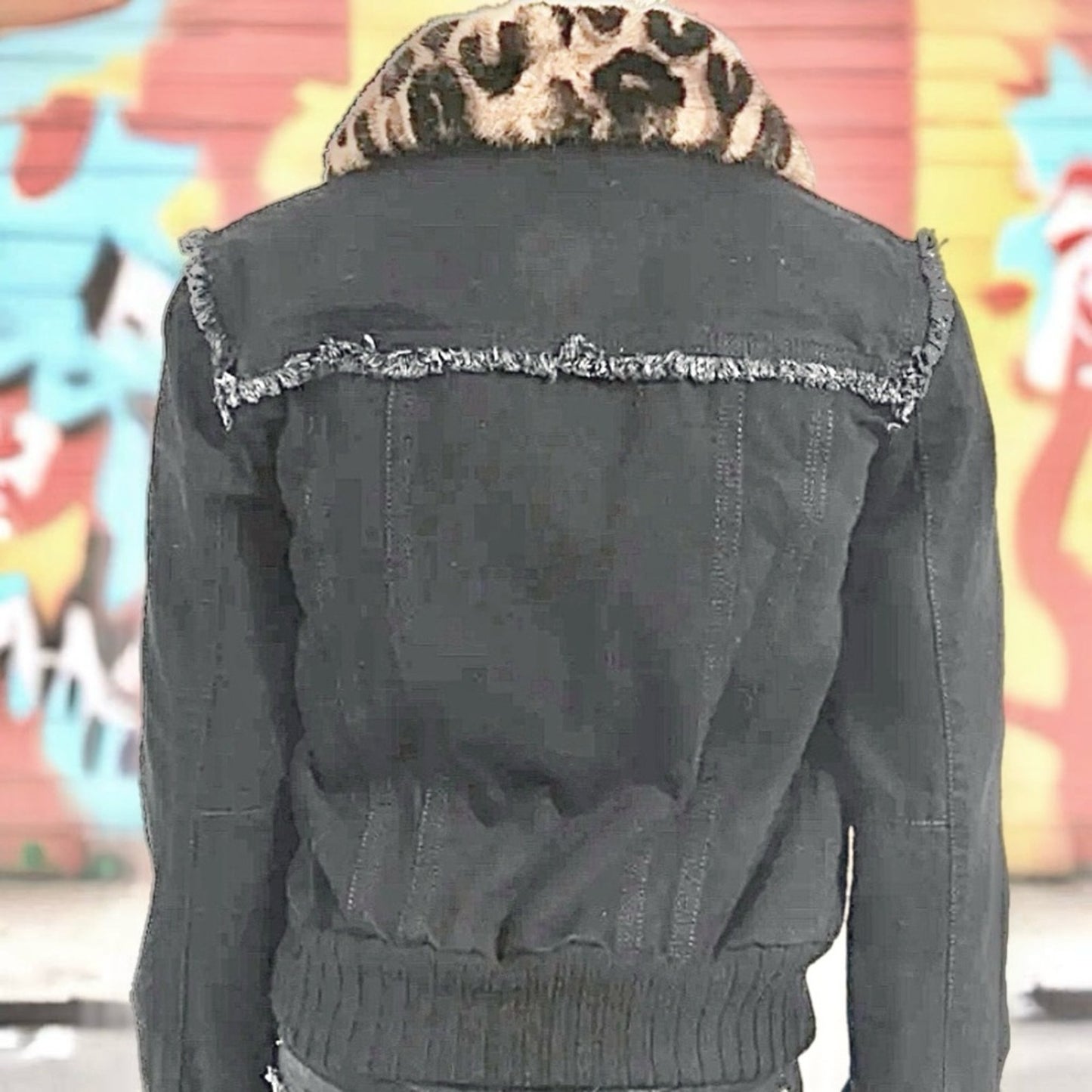 Louis Vuitton Black Wash Denim Jacket with Mink Removable Collar – Size 36 (XS)