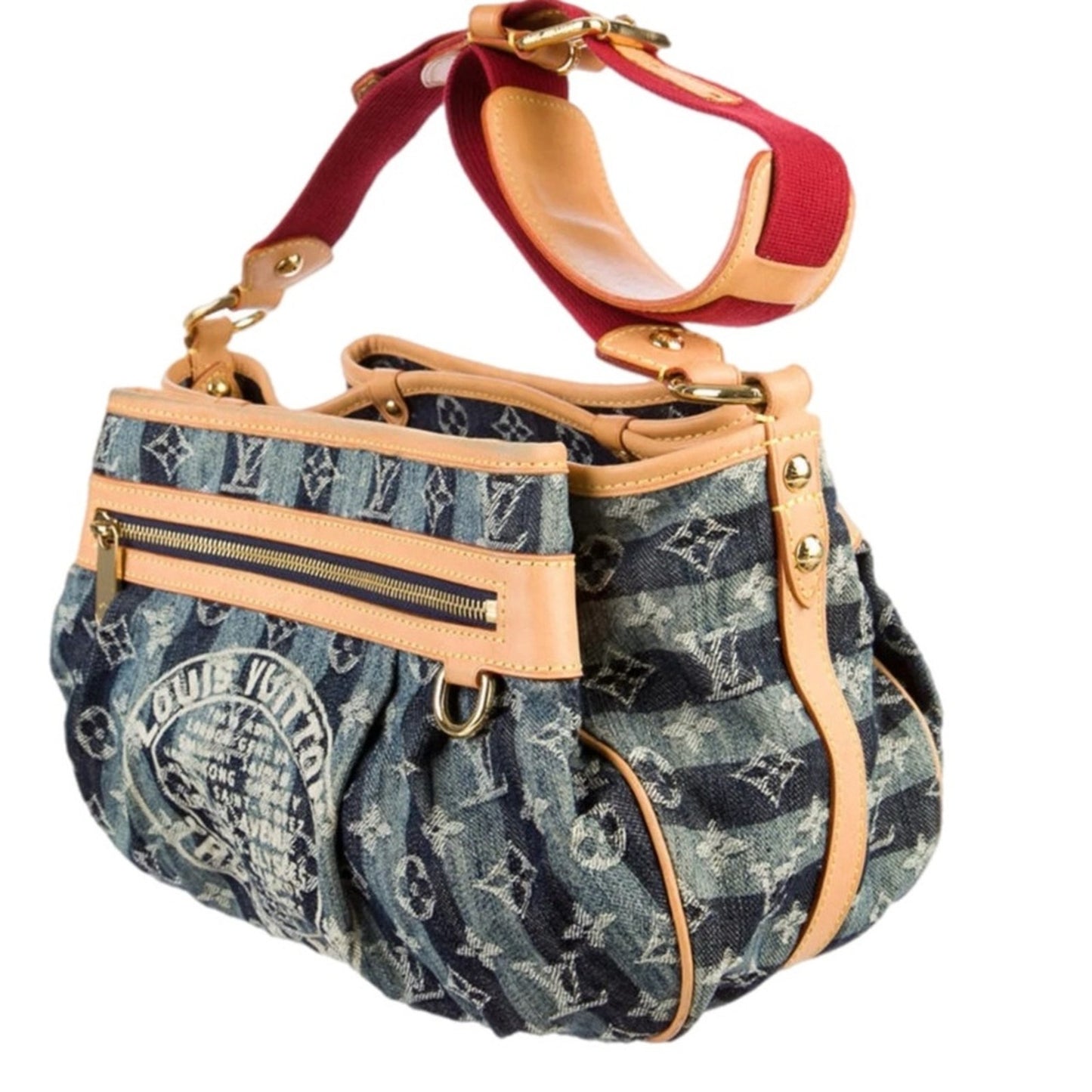 Louis Vuitton Denim Porte Epaule Raye MM  Limited Edition