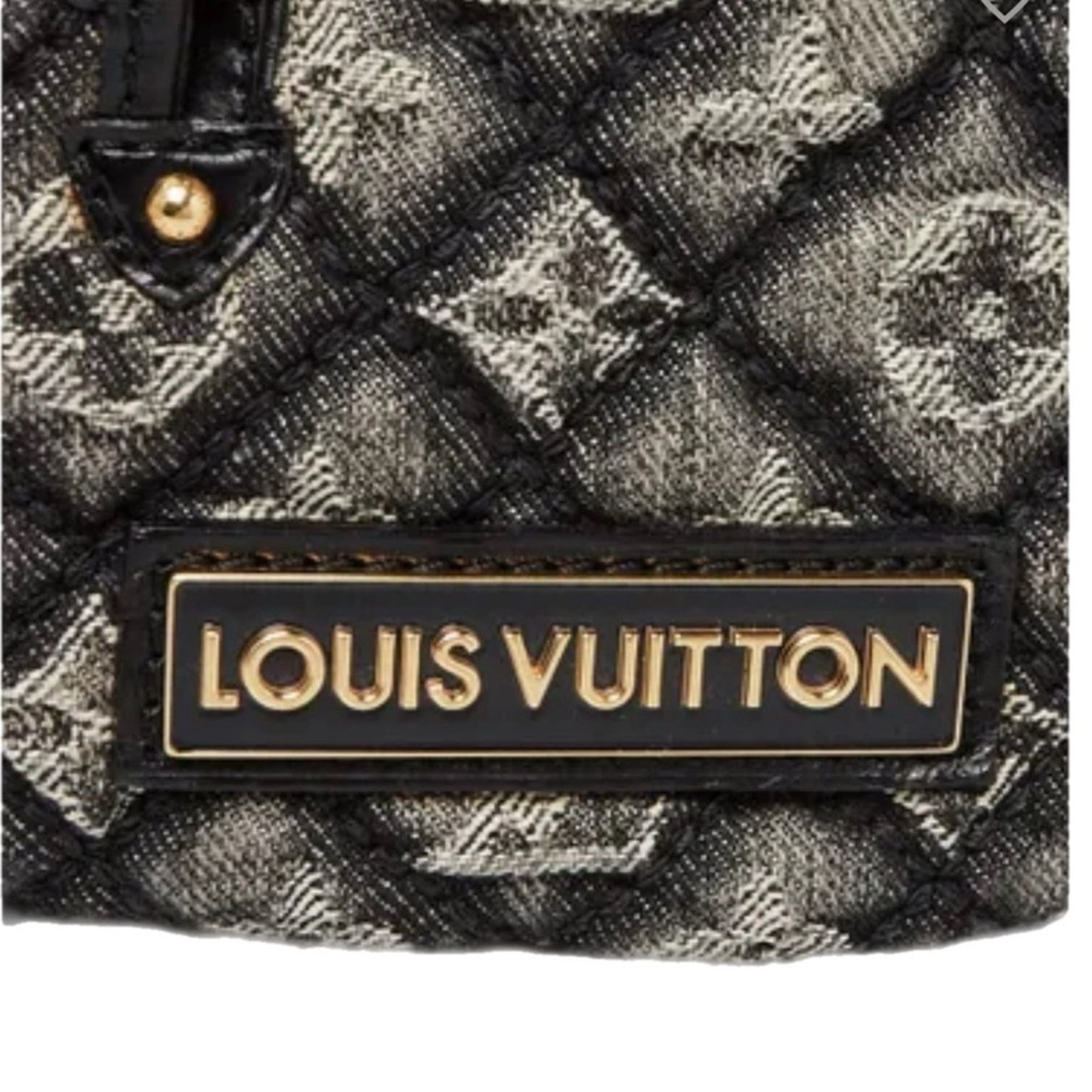 Louis Vuitton Limited Edition Black Quilted Monogram Denim Musette Bag