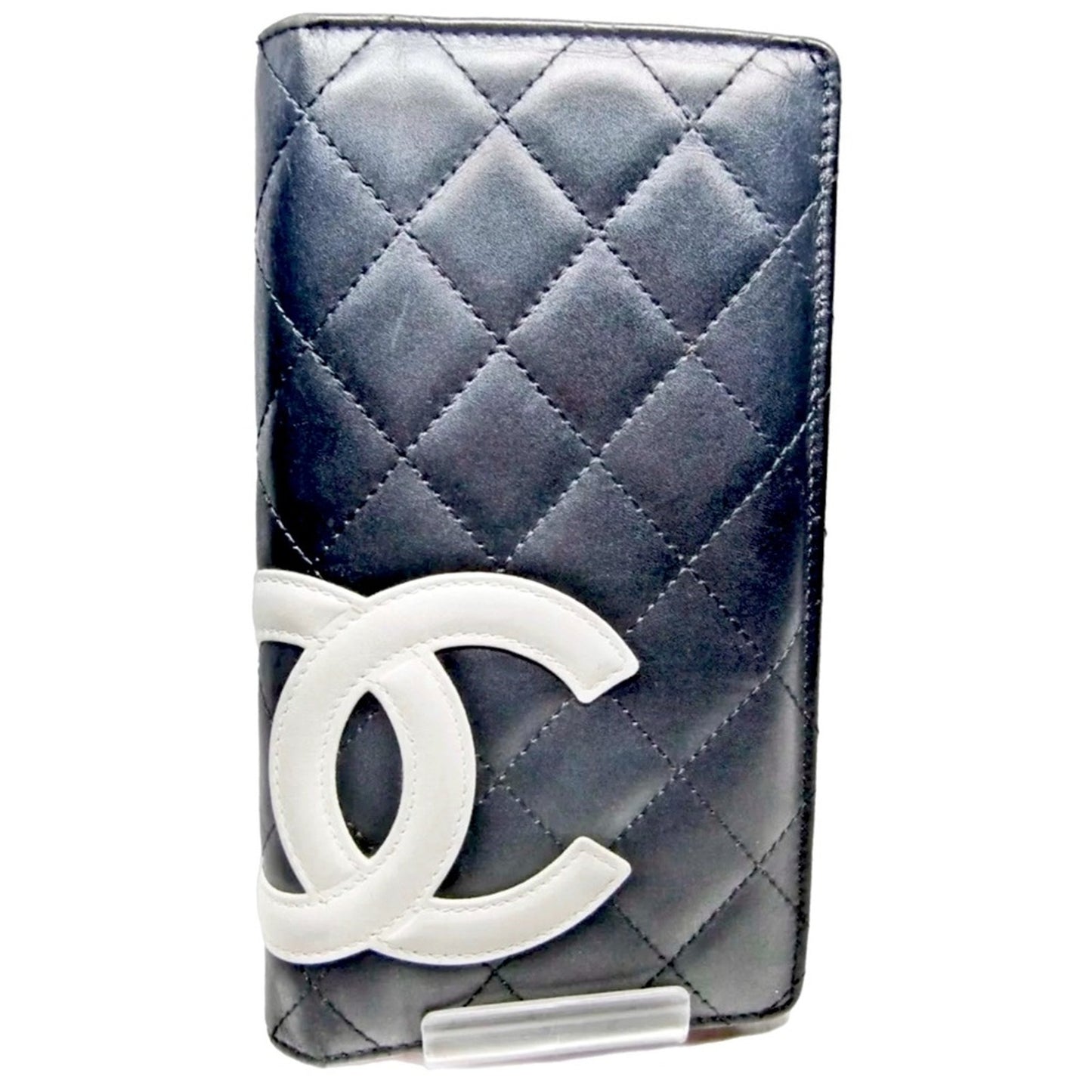 authentic CHANEL Calfskin Quilted Cambon Long Wallet