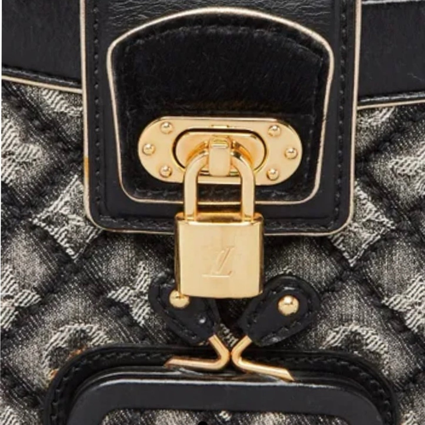 Louis Vuitton Limited Edition Black Quilted Monogram Denim Musette Bag