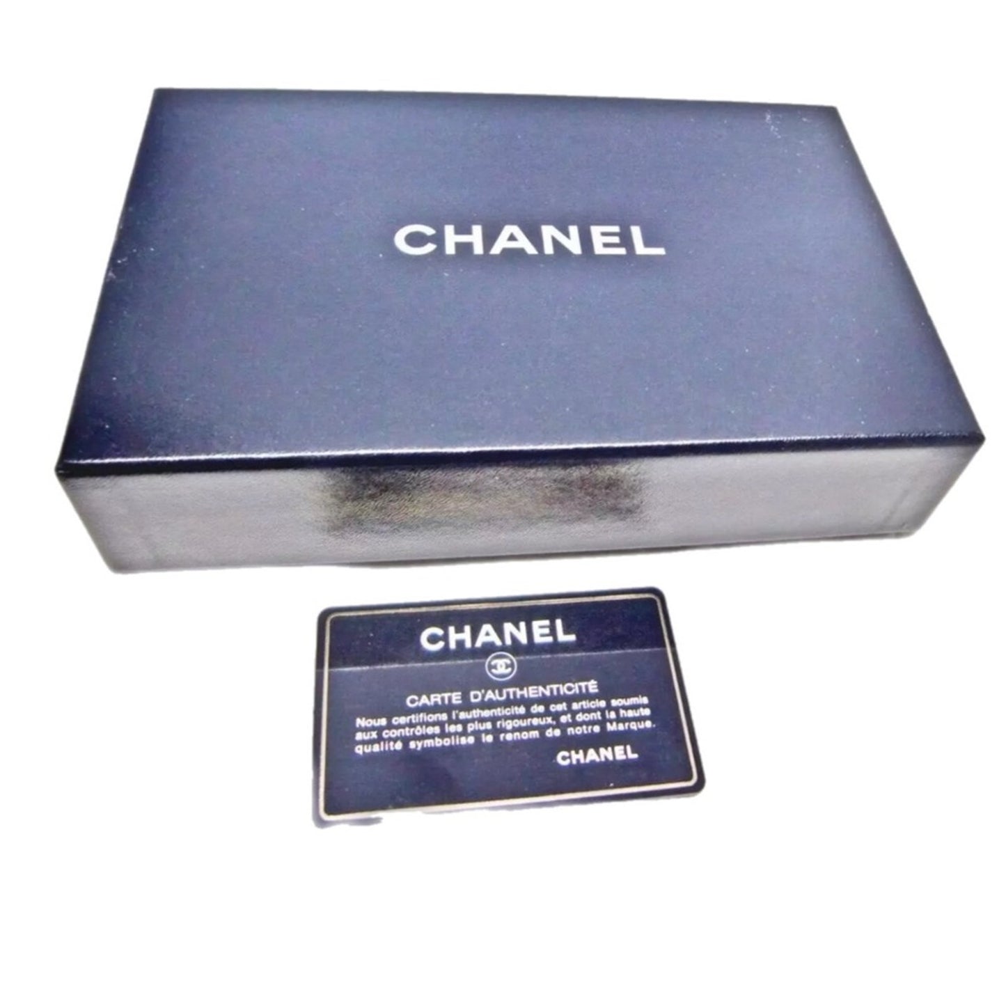 authentic CHANEL Calfskin Quilted Cambon Long Wallet