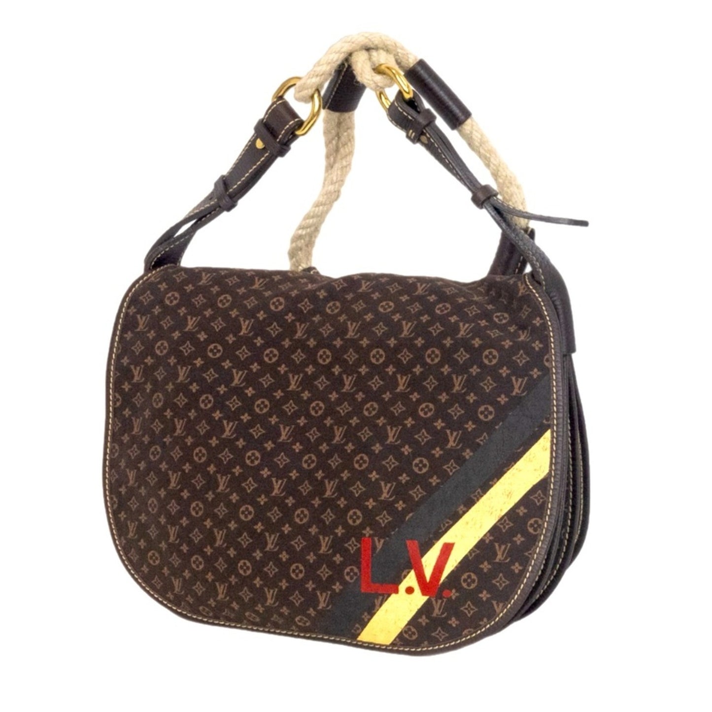 LOUIS VUITTON Mini Lin Initiales Amman in Ebene RARE