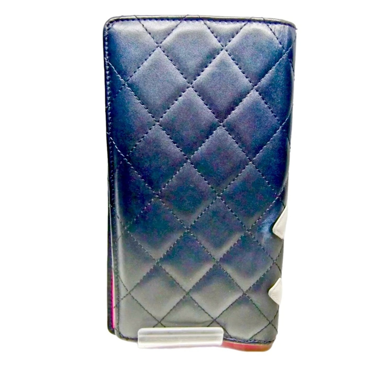 authentic CHANEL Calfskin Quilted Cambon Long Wallet
