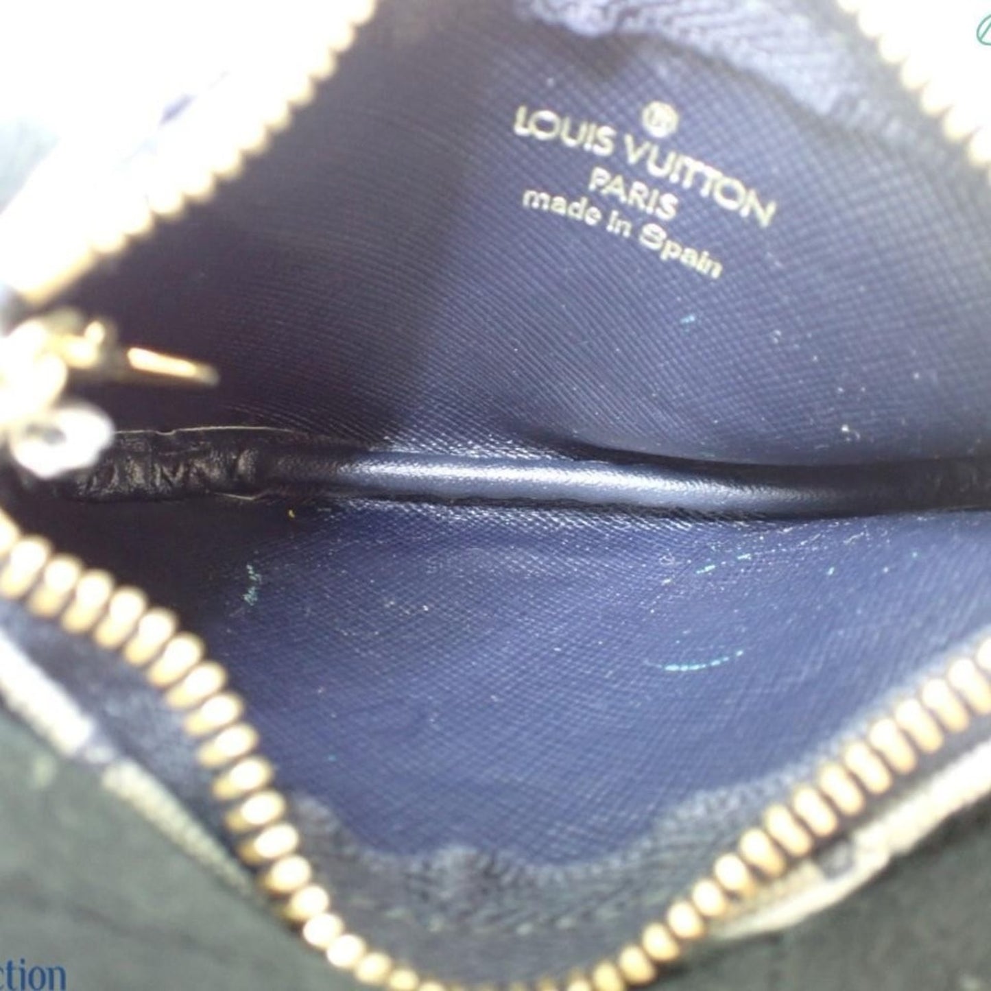 Louis Vuitton Blue Mini Lin Pochette Clefs Key Pouch - Vintage