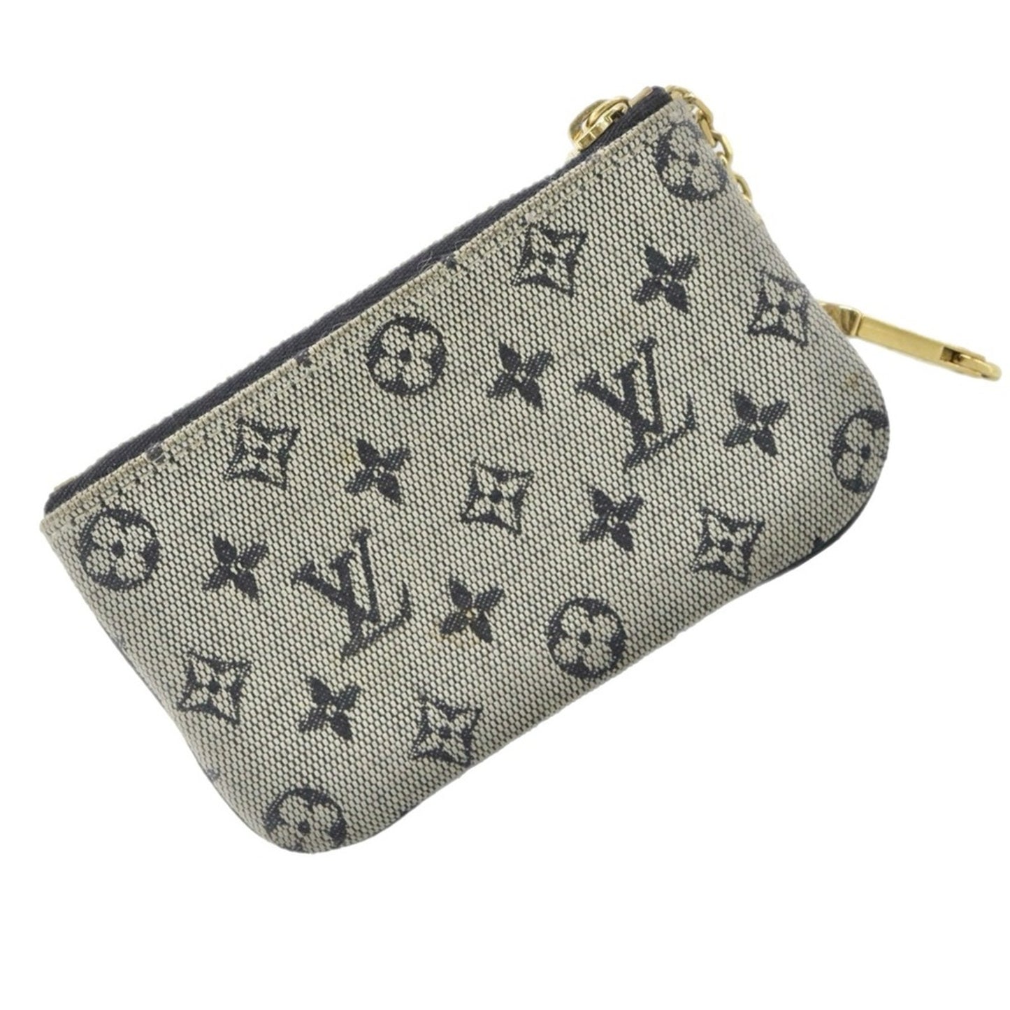 Louis Vuitton Blue Mini Lin Pochette Clefs Key Pouch - Vintage