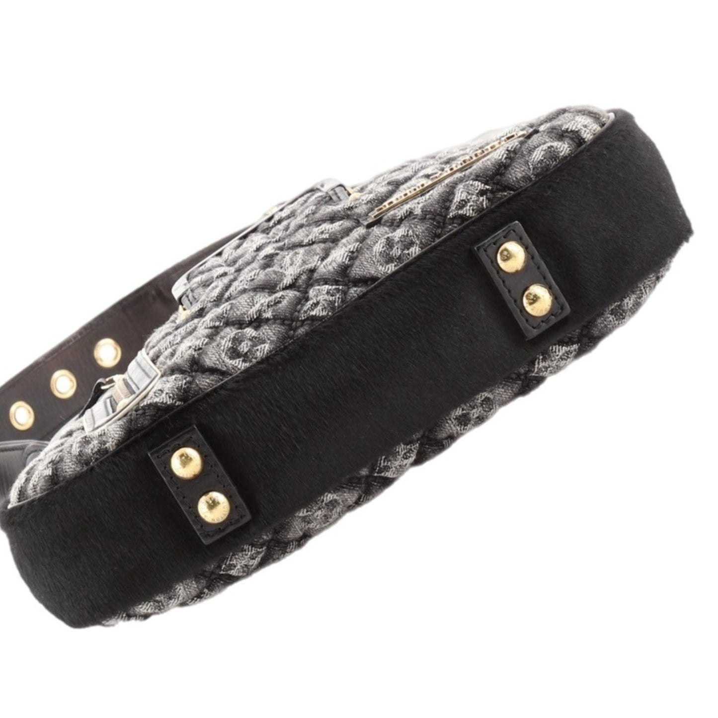 Louis Vuitton Limited Edition Black Quilted Monogram Denim Musette Bag