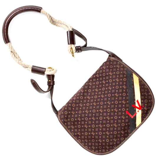 LOUIS VUITTON Mini Lin Initiales Amman in Ebene RARE